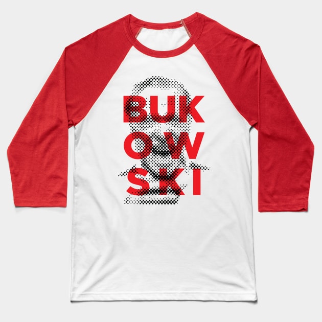 Charles Bukowski portrait Baseball T-Shirt by lkn